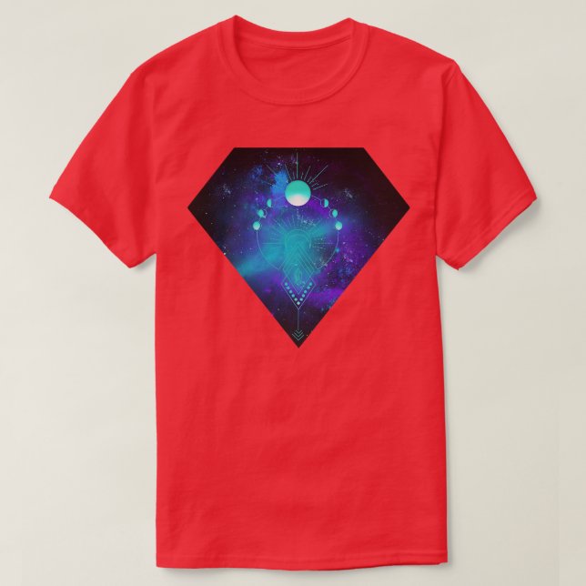 Camiseta Geometria Divina Fases da Lua Espiritualidade (Frente do Design)