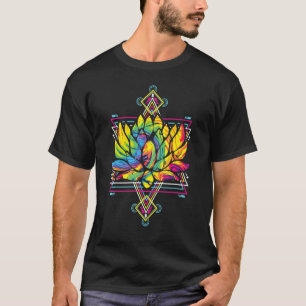 Camiseta Geometria Fractal Flor de Lótus Boho Yoga Espiritu