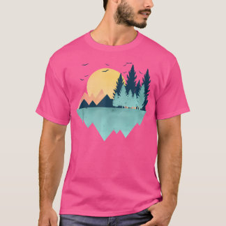 Camiseta Geometria Geométrica da Montanha Funny Abstrato Ge