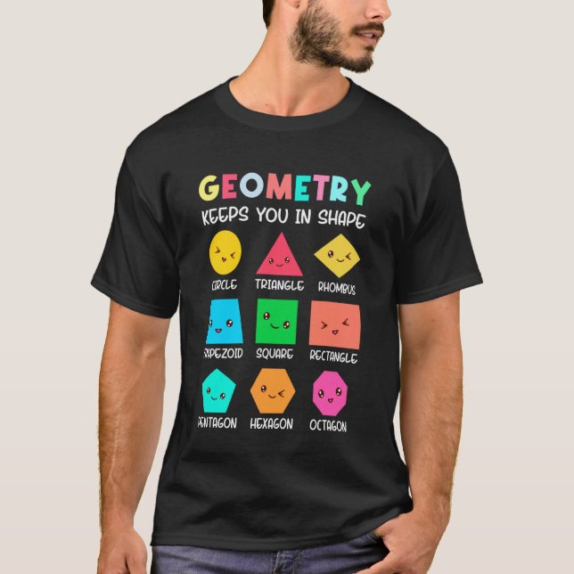 Camiseta Geometria Groovy Mantém Você em Forma Geométrica E (Frente)