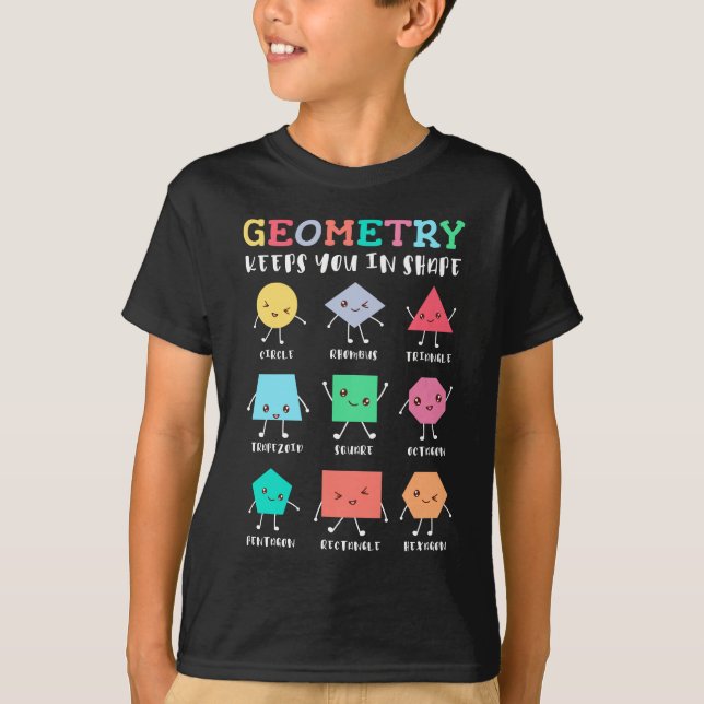 Camiseta Geometria mantém você em forma - Humor de Matemáti (Frente)