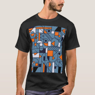 Camiseta Geometria Minimalista: Cartaz Abstrato Retro