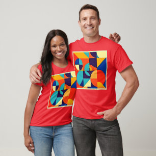 Camiseta Geometria Moderna Colorida