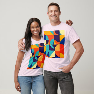 Camiseta Geometria Moderna Colorida