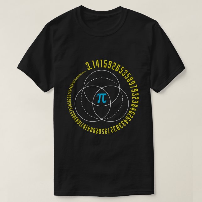 Camiseta Geometria Sagrada Diagrama Pi Venn Matemática STEM (Frente do Design)