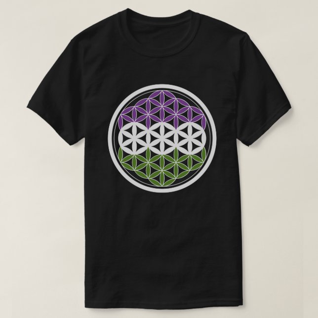 Camiseta geometria sagrada do gêneroQueer (Frente do Design)