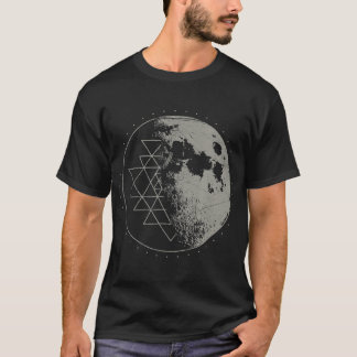 Camiseta Geometria Sagrada do Sri Yantra Moon Psicedélico