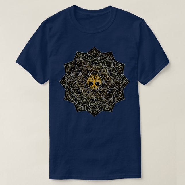 Camiseta Geometria Sagrada Flor Celta Da Vida (Frente do Design)