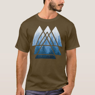 Camiseta Geometria Sagrada Triângulos Misty Forest Blues 1