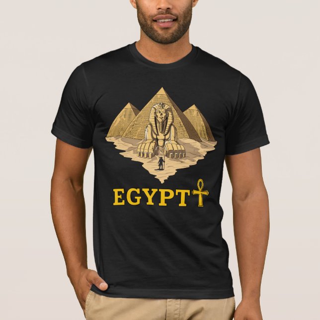 Camiseta Geometria sagrado da esfinge egípcia antiga das (Frente)