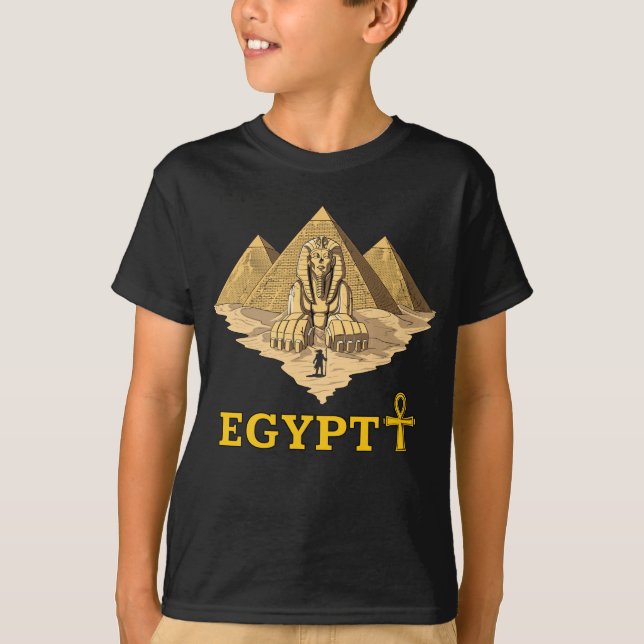 Camiseta Geometria sagrado da esfinge egípcia antiga das (Frente)