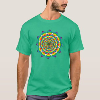 Camiseta Geometria sagrado - mandala do arco-íris