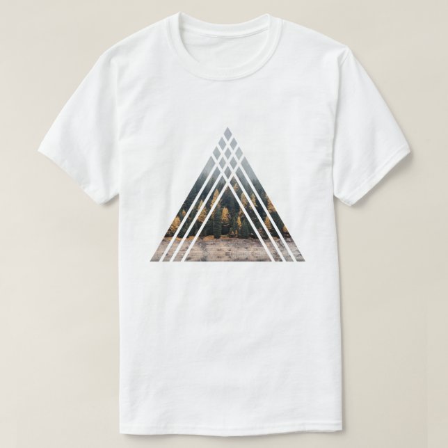Camiseta Geometria triângulo Floresta Mistura (Frente do Design)
