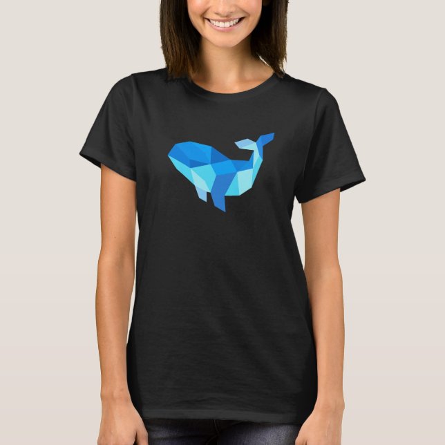 Camiseta Geometric Abstract Animal Graphic  Cool Blue Whale (Frente)