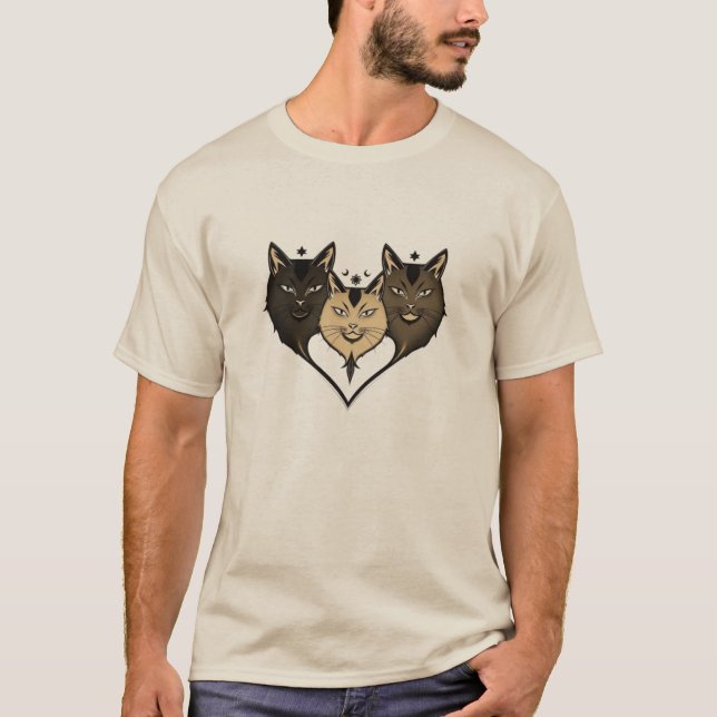 Camiseta Geometric Cat Trio (Frente)