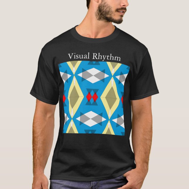 Camiseta Geometric Convergence in Blue and Gold (Frente)
