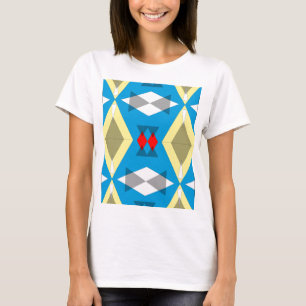 Camiseta Geometric Convergence in Blue and Gold