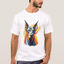 Geometric Doberman – Colourful Modern Dog T-Shirt