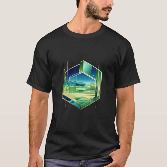 Camiseta Geometric Fusion: Abstract T-Shirt Design (Frente)