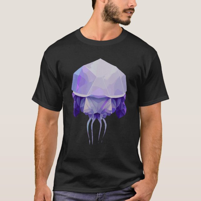Camiseta Geometric Jellyfish Polygon Low Poly Sea Animal (Frente)