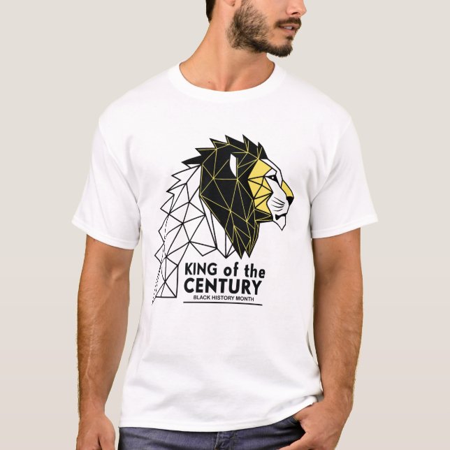 Camiseta Geometric Lion King of the Century Black History M (Frente)