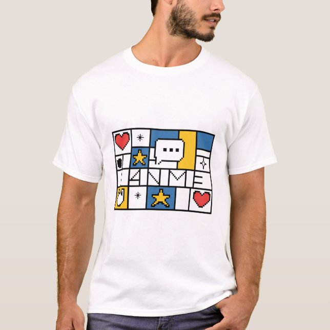 Camiseta Geometric Pixel "Anime" Grid (Frente)