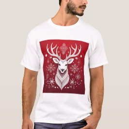 Camiseta Geometric Reindeer Christmas Nordic Reindeer