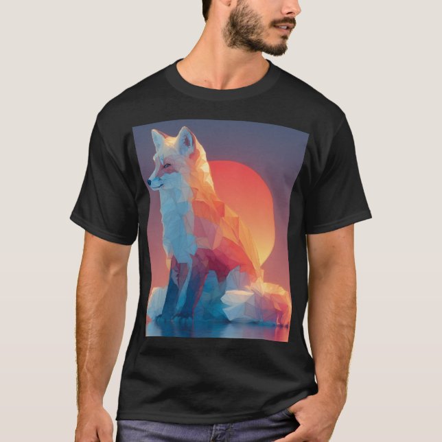 Camiseta Geometric Wolf Silhouette |Modern Polygon Wildlife (Frente)