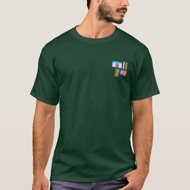 Camiseta Geométrica Colorblock para Homem (Frente)