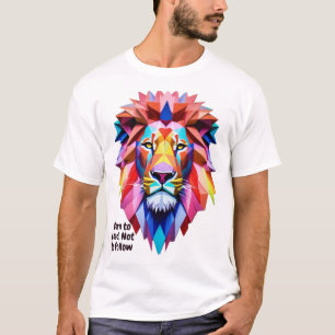 Camiseta Geométrica Leão Nascido para Liderar Não