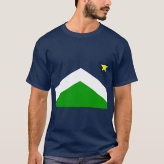 Camiseta Geométrico Azul e Verdes Sentando o Alasca Sinaliz