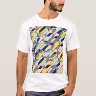Camiseta Geométrico de Cores Pálidas: Padrão Retroativo