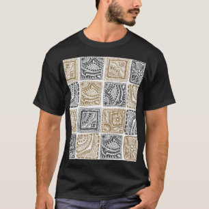 Camiseta Geométrico de porta, padrão vintage abstrato.