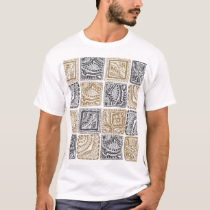 Camiseta Geométrico de porta, padrão vintage abstrato.