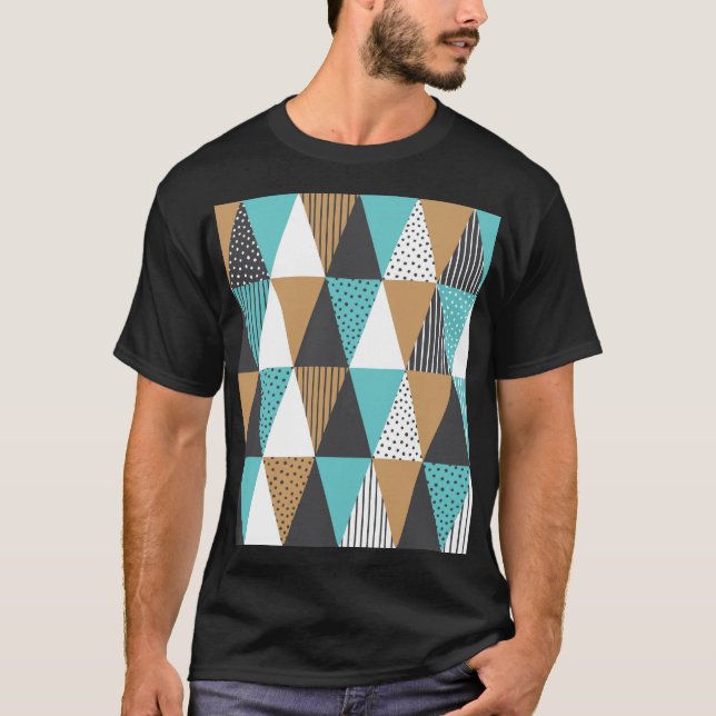 Camiseta Geométrico de Vintage: Ilustração de Abstrato. (Frente)