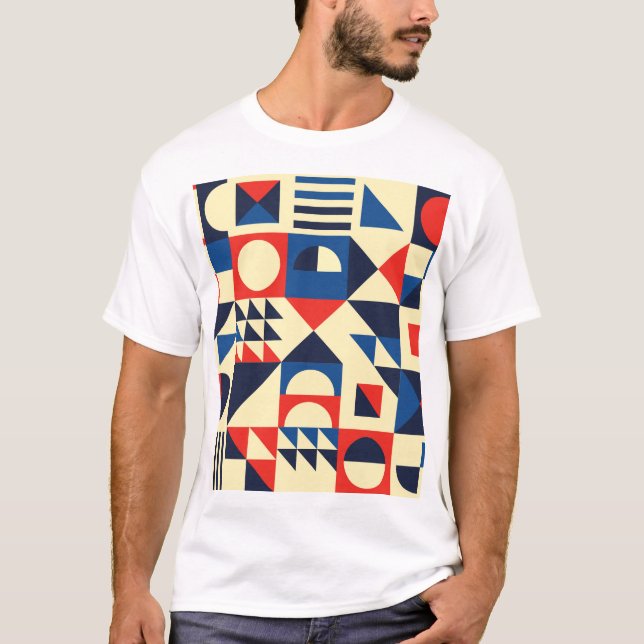 Camiseta Geométrico do século médio: Padrão Retroativo Funk (Frente)
