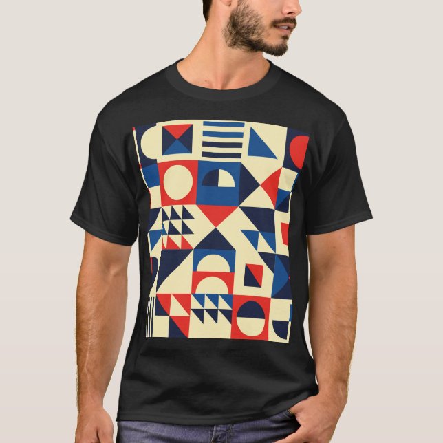 Camiseta Geométrico do século médio: Padrão Retroativo Funk (Frente)