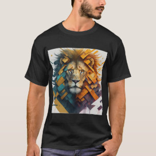 Camiseta "Geométrico Lion Majestade T-Shirt Design"