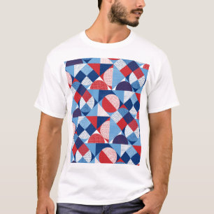 Camiseta Geométrico marinho: padrão sem costura de verão.