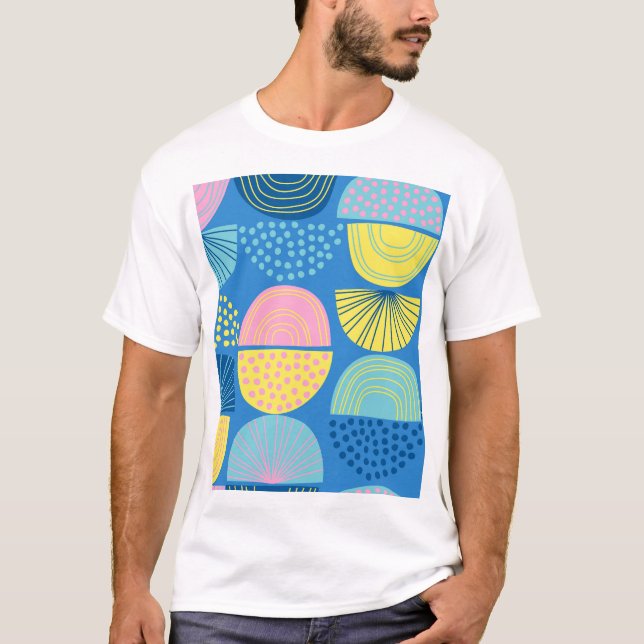 Camiseta Geométrico Nórdico: Fundo Abstrato moderno. (Frente)