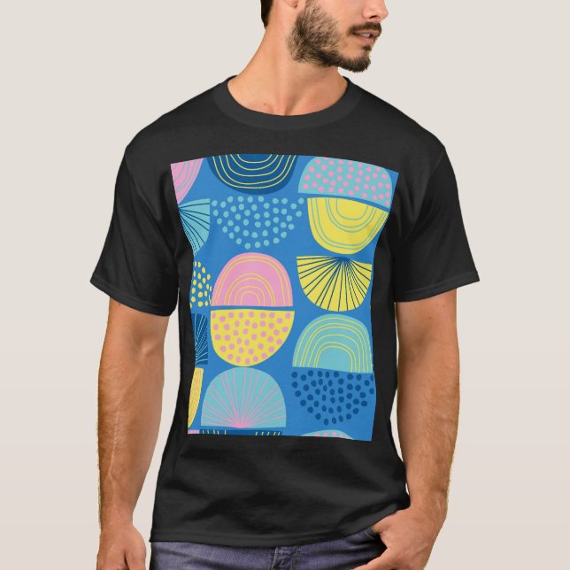 Camiseta Geométrico Nórdico: Fundo Abstrato moderno. (Frente)