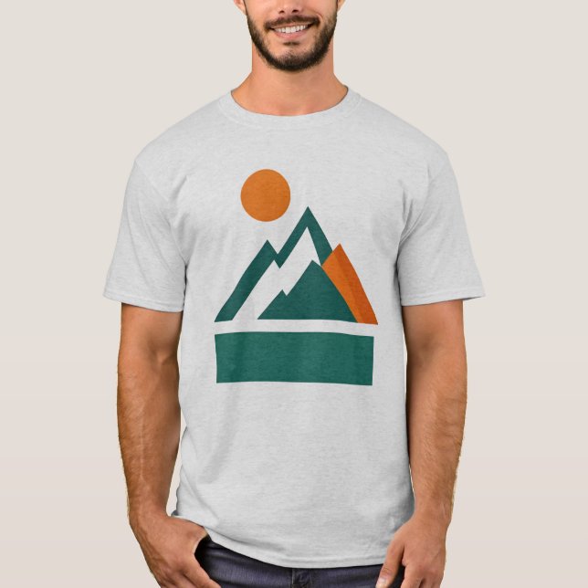 Camiseta Geometry Shape Mountain Sunset T-Shirt (Frente)