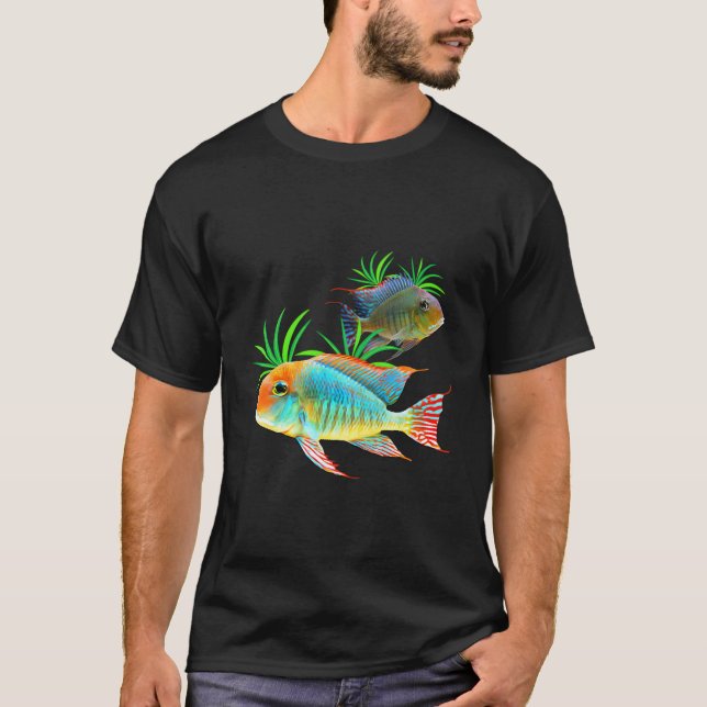 Camiseta Geophagus Eartheater Cichlid Fish Tank Aquarium Ke (Frente)
