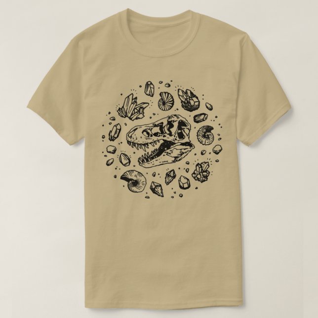 Camiseta Georex Vortex Black Dinossaur Fóssil Art 1° (Frente do Design)