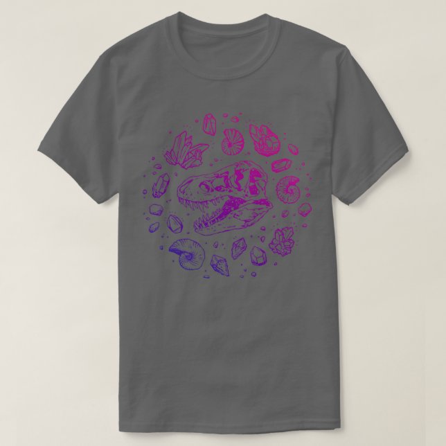 Camiseta Georex Vortex Magenta - amp Púrpura Dinossaur Fos (Frente do Design)