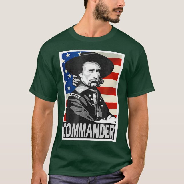 Camiseta George Armstrong Custer Comandante Estilo Poster (Frente)