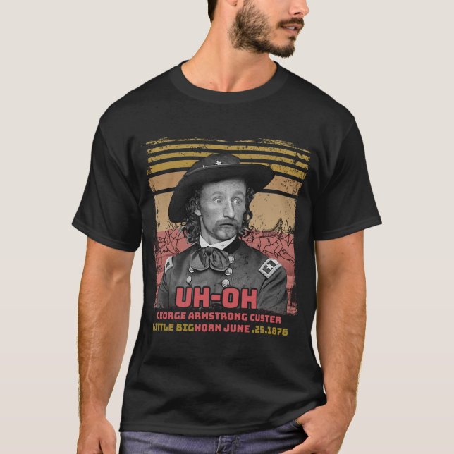 Camiseta George Armstrong Custer pequeno chifre grande (Frente)