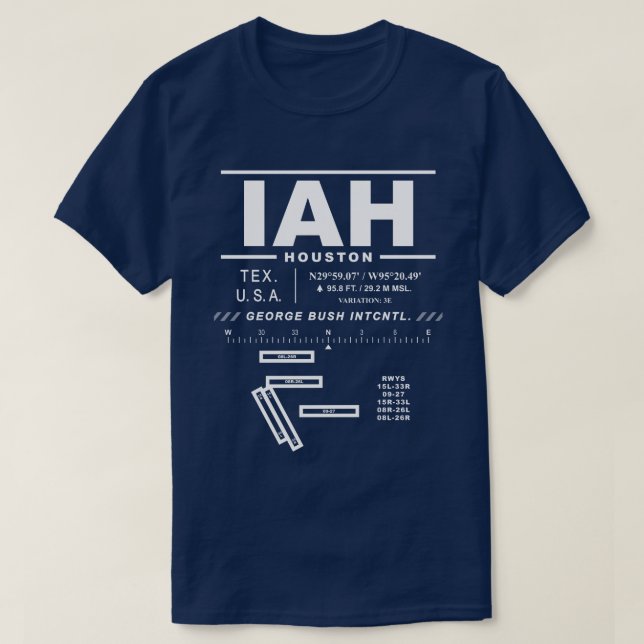 Camiseta George Bush Aeroporto Intercontinental IAH T-Shirt (Frente do Design)