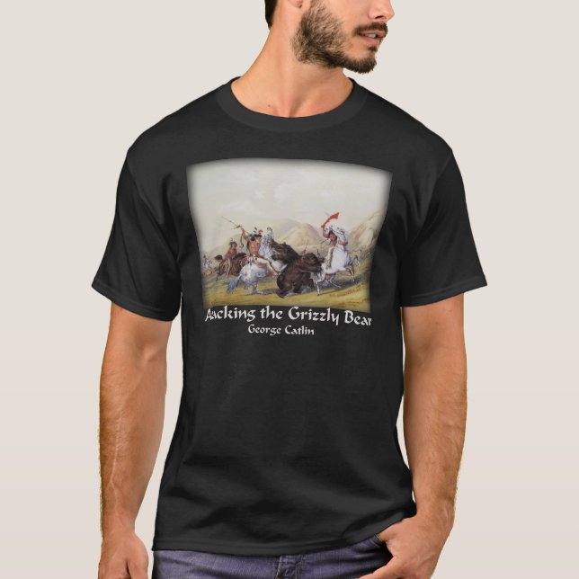 Camiseta George Catlin - atacando o urso de urso (Frente)