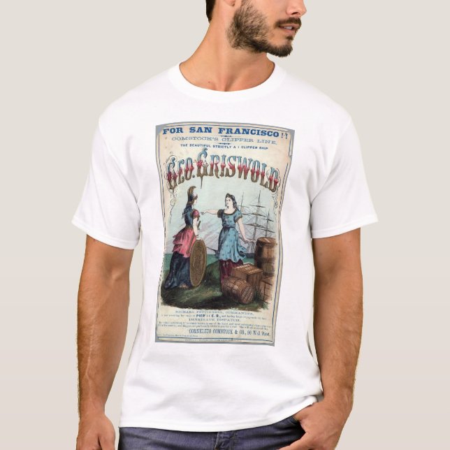 Camiseta George Griswold Clipper dirigindo navio 1863 (Frente)